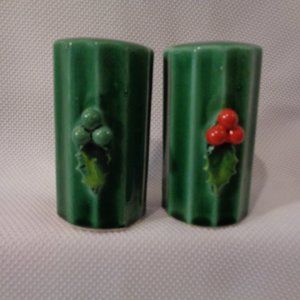 Holly Berries salt and pepper shakers by Holt Howard collectible Christmas.
